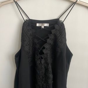 Black Criss-cross low cut tank top